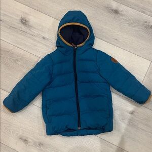 Blue Hooded Puffer Jacket 4T
